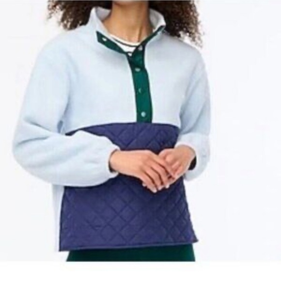 J. Crew I Tops I Jcrew Sherpa Fleece Half Zip Button Up Pullover - Picture 1 of 4
